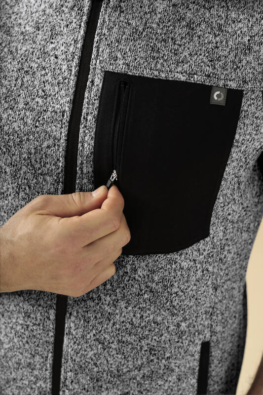 KAERE Fleeceweste Unisex - Stehkragen grau melange