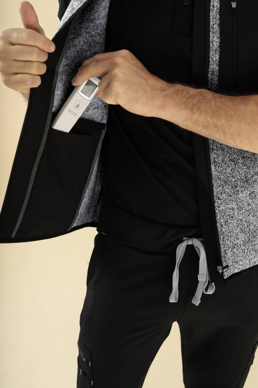 KAERE Fleeceweste Unisex - Stehkragen grau melange