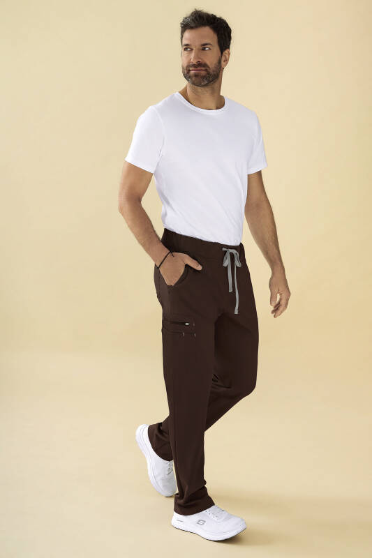 KAERE Pantalon Homme - avec poches cargo coffee