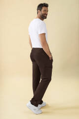 KAERE Pantalon Homme - avec poches cargo coffee
