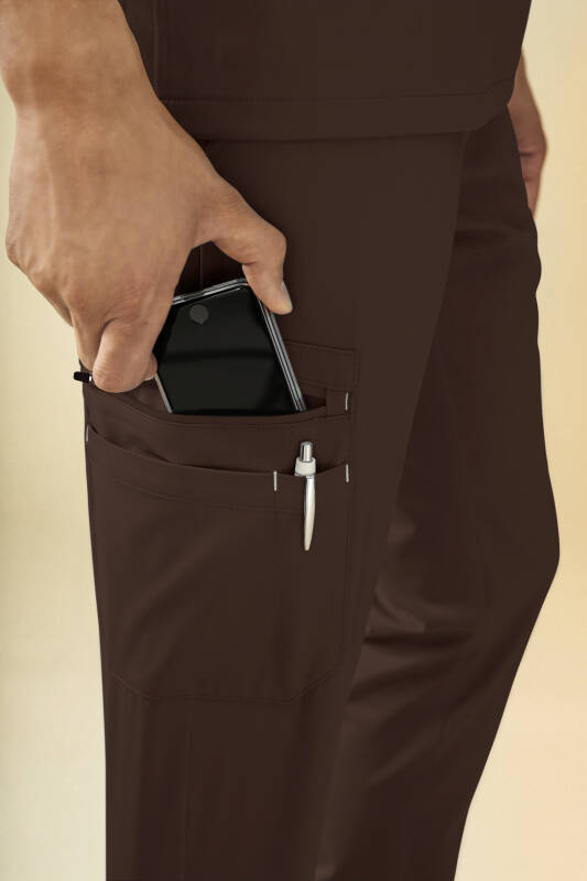 KAERE Pantalon Homme - avec poches cargo coffee