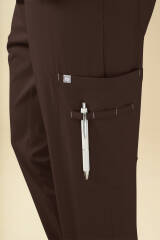 KAERE Pantalon Homme - avec poches cargo coffee