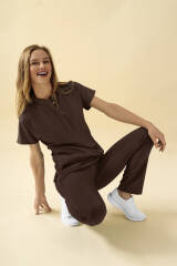 KAERE Tunique Femme - Col officier coffee