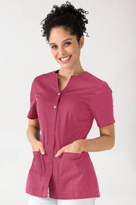 Tuniek dames - bedekte knoopsluiting oud rose