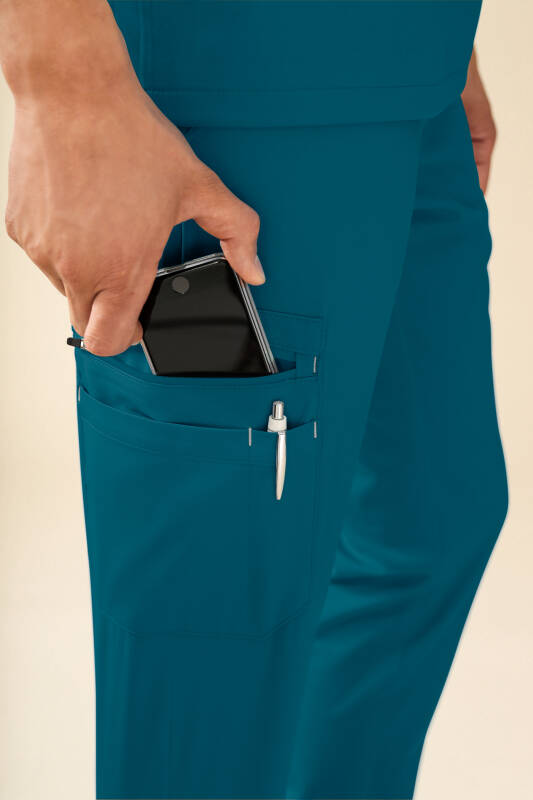KAERE Hose Herren - gerader Saum Kurzgr. mit Beintaschen petrol