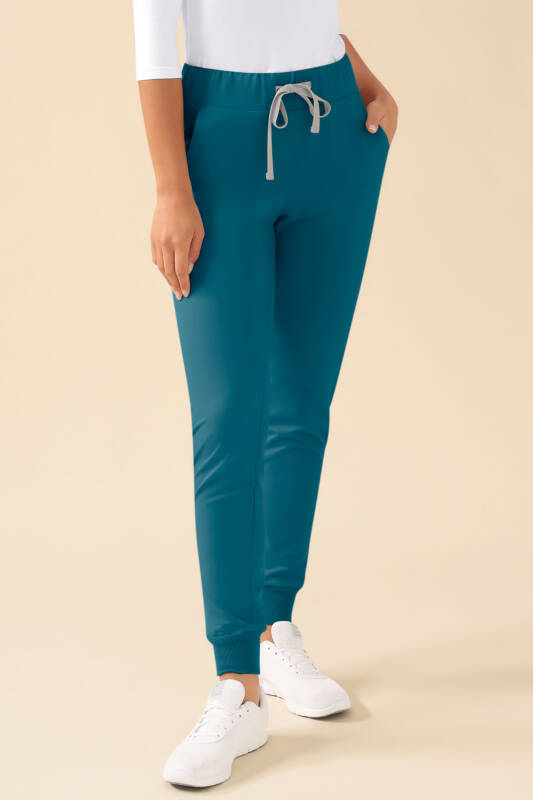 KAERE broek dames - zoom met elastische boord zonder beenzak petrol
