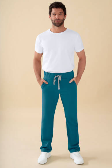 KAERE Pantalon Homme - Taille courte et sans poches cargo pétrole