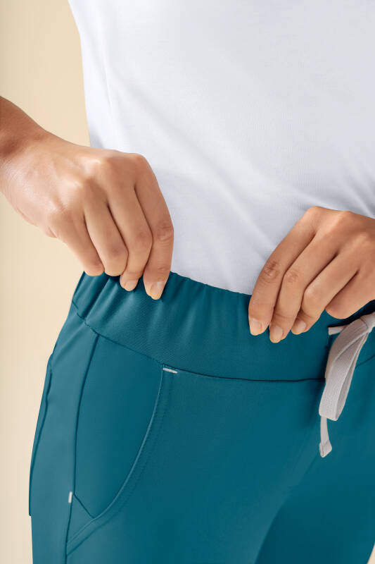 KAERE Hose Damen - gerader Saum Kurzgr. ohne Beintaschen petrol