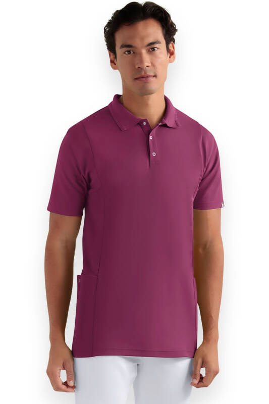 Polo Schlupfkasack Herren - Double Face Piqué berry