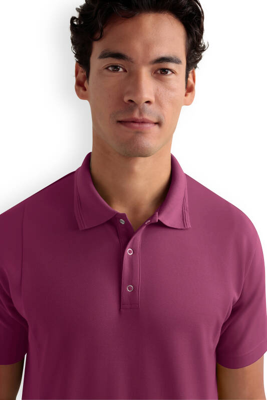 Polo Schlupfkasack Herren - Double Face Piqué berry