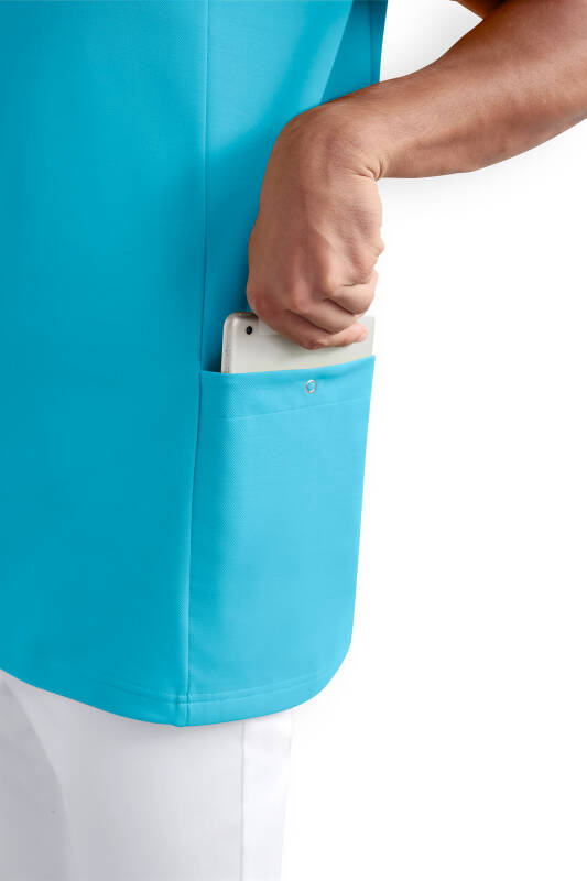 Polo Schlupfkasack Herren - Double Face Piqué türkis