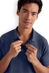 Polo Schlupfkasack Herren - Double Face Piqué navy