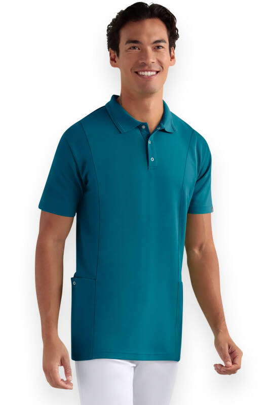 Polo Schlupfkasack Herren - Double Face Piqué petrol