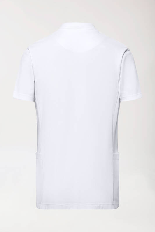COMFY FLEX Stretch Schlupfkasack Herren - Polokragen weiß