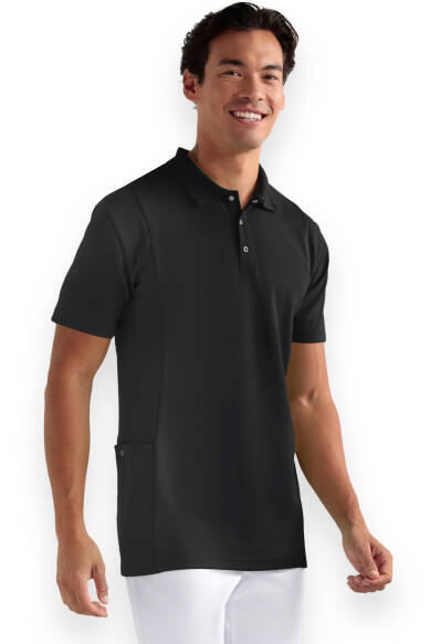 polo oversteektuniek heren - doubleface piqué zwart