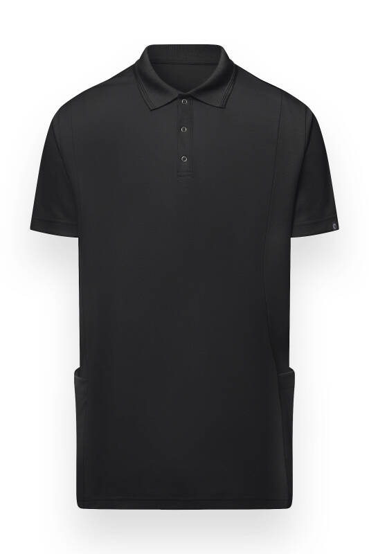 Polo Schlupfkasack Herren - Double Face Piqué schwarz