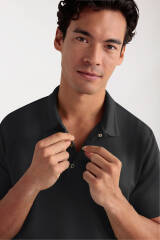 COMFY FLEX Tunique Stretch Homme - Col polo noir