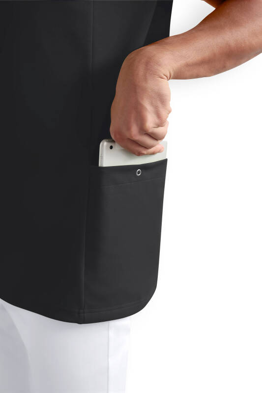 Polo Schlupfkasack Herren - Double Face Piqué schwarz