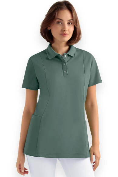 polo oversteektuniek dames - doubleface piqué donkergroen