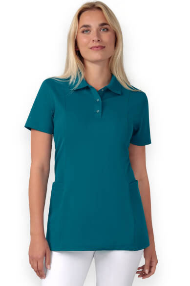 polo oversteektuniek dames - doubleface piqué petrol