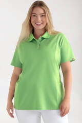 COMFY FLEX Tunique Stretch Femme - Col polo vert pomme