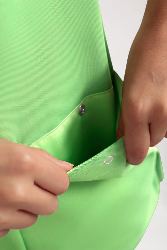 COMFY FLEX Stretch Schlupfkasack Damen - Polokragen apfelgrün