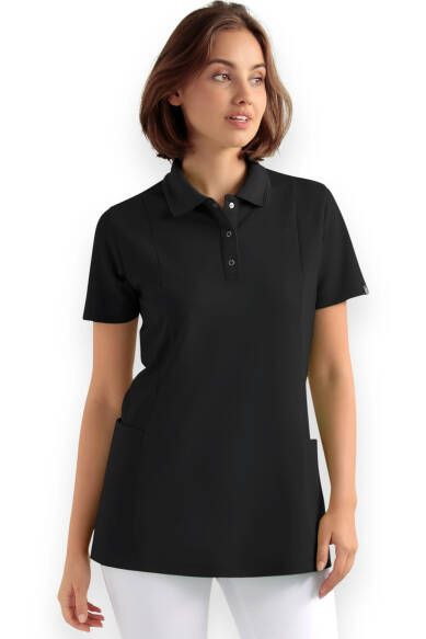 Polo Tunique Femme  - Doubleface Piqué noir