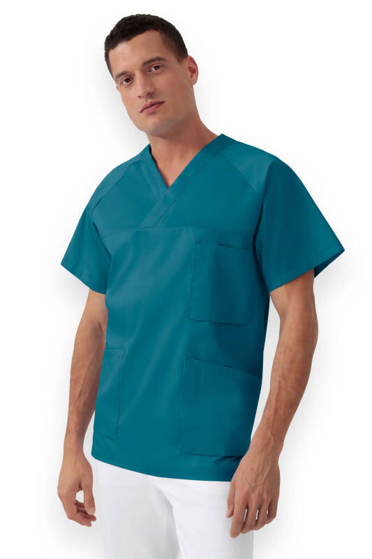 LA tunique médicale homme - Décolleté V pétrole