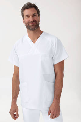 DER Kasack-Kasack Herren - V-Ausschnitt weiss