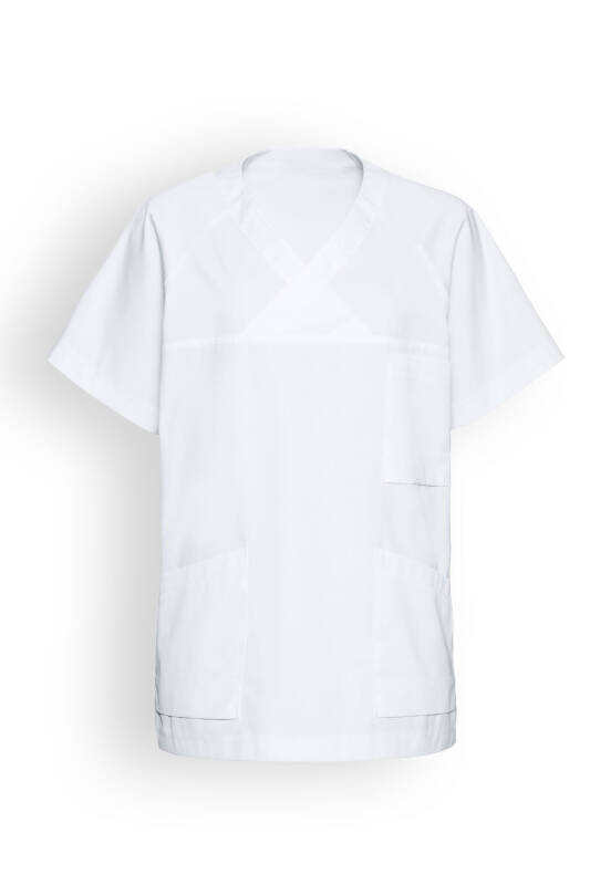 LA tunique médicale homme - Décolleté V blanc