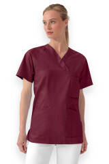 LA tunique médicale femme - Décolleté V bordeaux