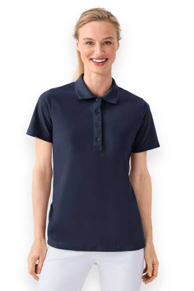 Shirt Damen Stretch - Polokragen navy