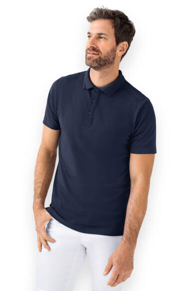 Shirt Stretch Homme en Piqué - Col polo navy