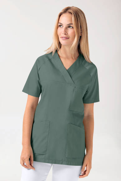 LA tunique médicale femme - Décolleté V vert foncé