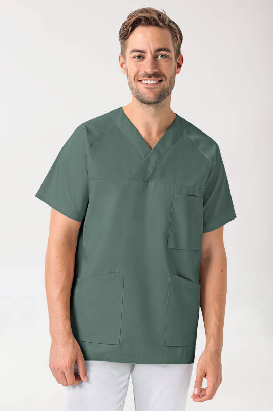 LA tunique médicale homme - Décolleté V vert foncé