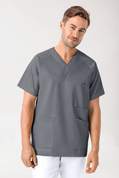 DER Kasack-Kasack Herren - V-Ausschnitt steingrau