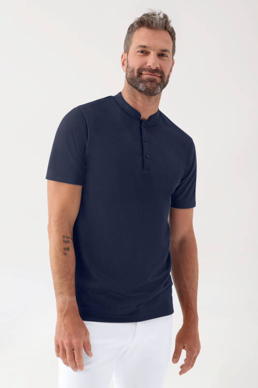 COMFY FLEX Stretch Shirt Herren - Stehkragen navy