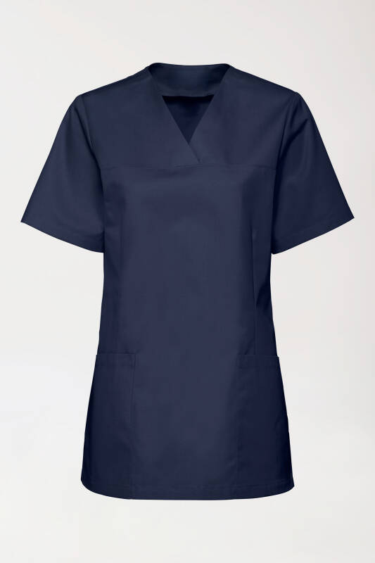 Stretch Damen Schlupfkasack - V-Ausschnitt navy