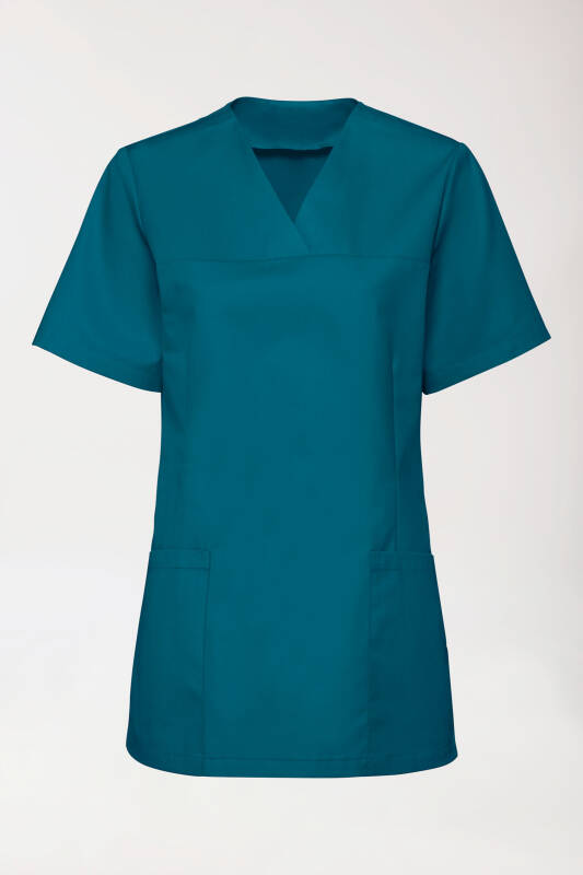 Stretch Schlupfkasack Damen - V-Ausschnitt petrol