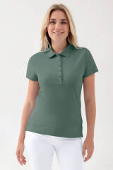 Stretch shirt dames - polokraag donkergroen