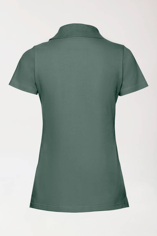 Stretch shirt dames - polokraag donkergroen