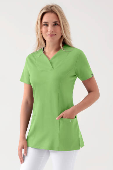 COMFY FLEX Stretch Schlupfkasack Damen - Herzausschnitt apfelgrün