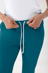 Stretch Hose Unisex - Rundumgummibund petrol