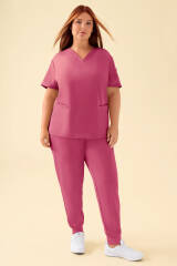 KAERE oversteektuniek dames - V-hals oud rose