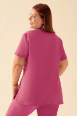 KAERE Blouse Femme - boutonnage asymétrique bois de rose
