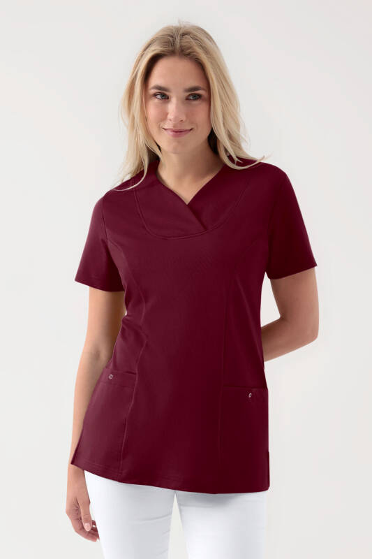 COMFY FLEX Stretch Schlupfkasack Damen - Herzausschnitt bordeaux