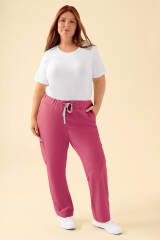 KAERE Hose Damen - gerader Saum mit Beintaschen rosenholz