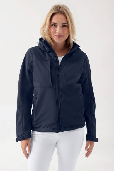 Softshell Jacken Unisex - abnehmbare Kapuze navy