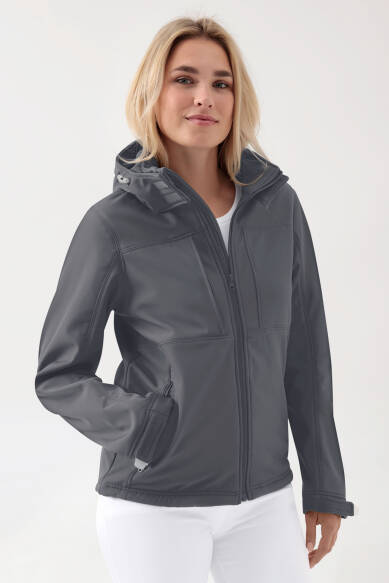 Softshell jassen unisex - met capuchon ertsgrijs