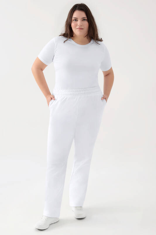 Stretch Hose Unisex - Rundumgummibund weiß